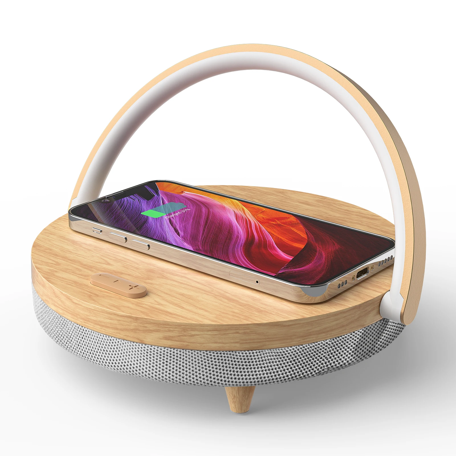 Беспроводное зарядное устройство Bluetooth-динамик для IPhone 13 деревянная настольная