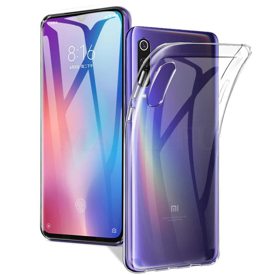 Мягкий чехол из ТПУ для Xiao mi Cc9 Cc9e A3 Lite Red 7 7a прозрачный на красный силиконовый
