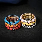 Модное Новое эмалированное эпоксидное простое кольцо с разноцветным леопардовым принтом кольцо с бабочкой для женщин и мужчин парные кольца обручальные ювелирные изделия