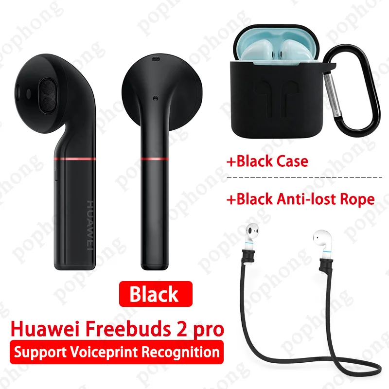 Buds2P black case ro HUAWEI FreeBuds 2 Pro Freebuds 1 наушники type C Bluetooth беспроводная водонепроницаемая гарнитура с двойным управлением - Цвет: Buds2P black case ro