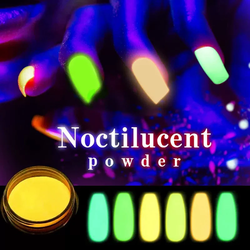 

Неоновый Флуоресцентный порошок для ногтей, блестящий супер яркий фосфоресцентный пигмент для украшения ногтей, 12 цветов