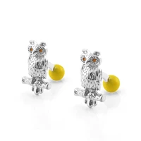 french shirt cufflinks high end yellow ball crystal owl cuff links novelty animal series buttons mens unisex jewelry gifts