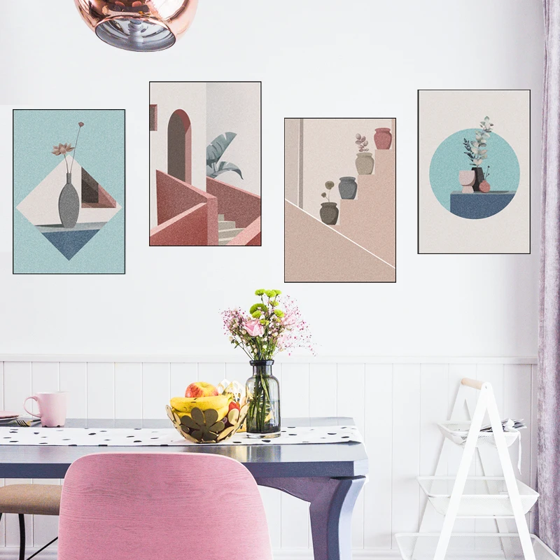 

Nordic Art Wall Sticker Home Decal Living Room Bedroom Decorative Vinyl Mural Frame Self Adhesive Wallpaper