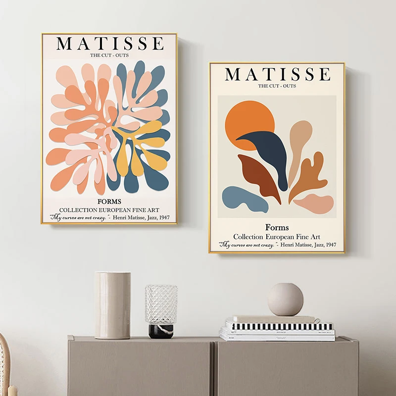 

Matisse Floral Sun Poster Modern Abstract Painting Tropical Plants The Cut Out Posters and Prints Modern Living Room Decoration