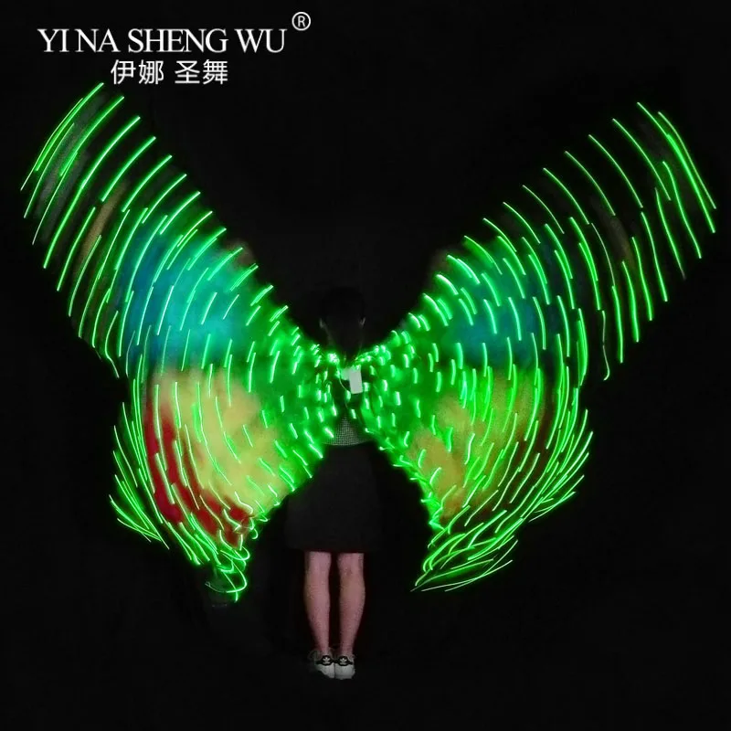 Women Belly Dance LED Wings Girl Wing Butterfly Halloween Cloak Stage Performance Accessories | Тематическая одежда и