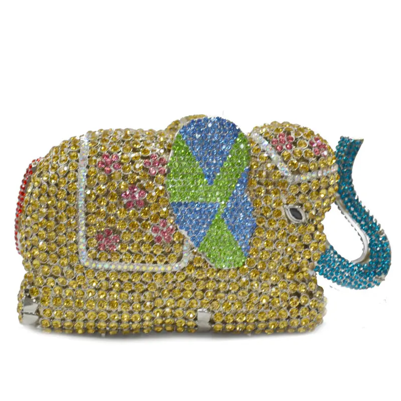 

New Color Elephant Shape Crystal Mini Minaudiere Women's Evening Clutch Bags Luxury Ladies Diamond Party Purse And Handbags