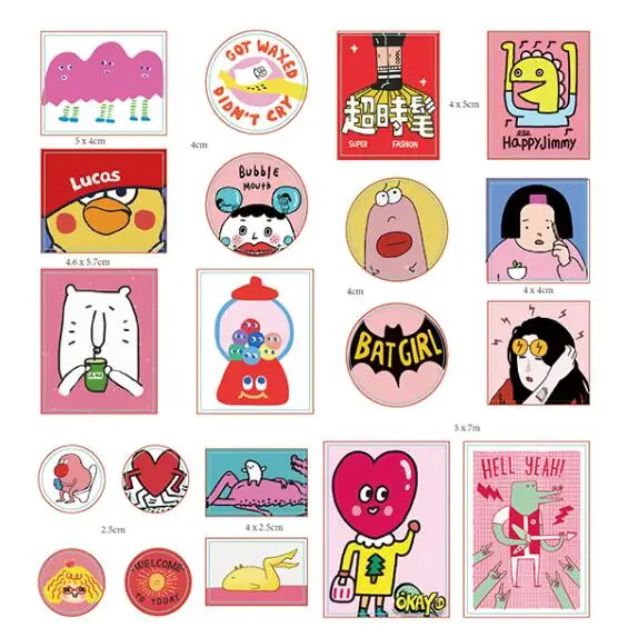 J-60pcs 60 шт. Винтаж милые веселые маленькие наклейки для скрапбукинга DIY альбом Журнал Дневник Happy planner подарочная печать декоративные наклейки - Цвет: J-60pcs