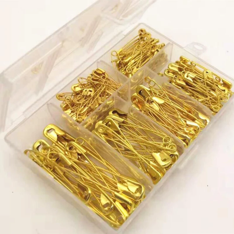 

250pcs Metal Gold Silver Safety Pins 22/28/32/36/45/55mm DIY Mini Buckle Pin Clothes Needles Accessories Needlework Sewing