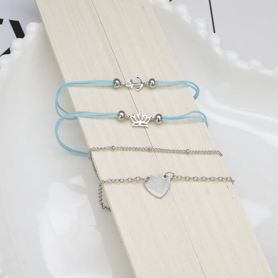 (Нет часов) 1 комплект браслет с подвесками любовь Лотос простой металлический