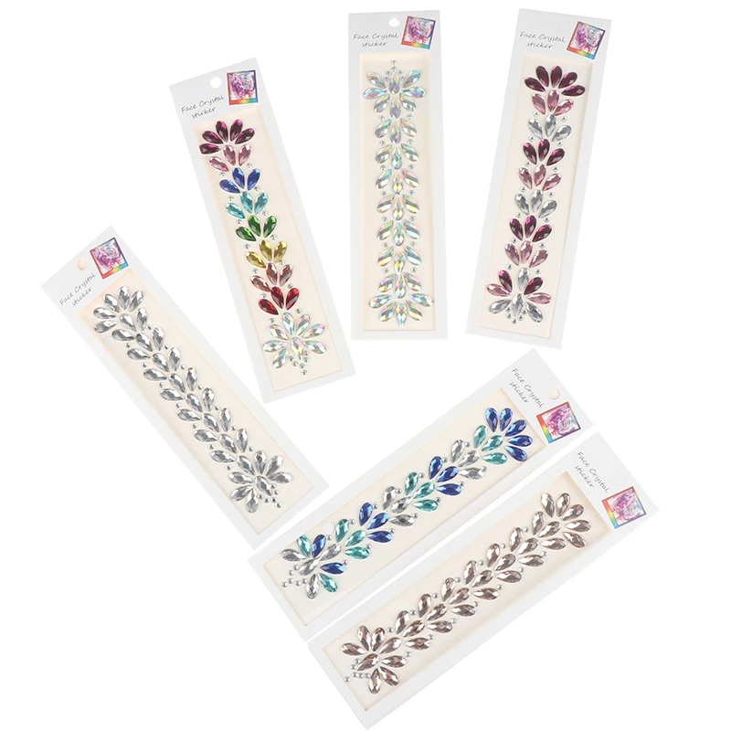 

Forehead Headpiece Hair Glitter Face Body Gems Shiny Sticker 3D Crystal Stickers Temporary Tattoo Stickers