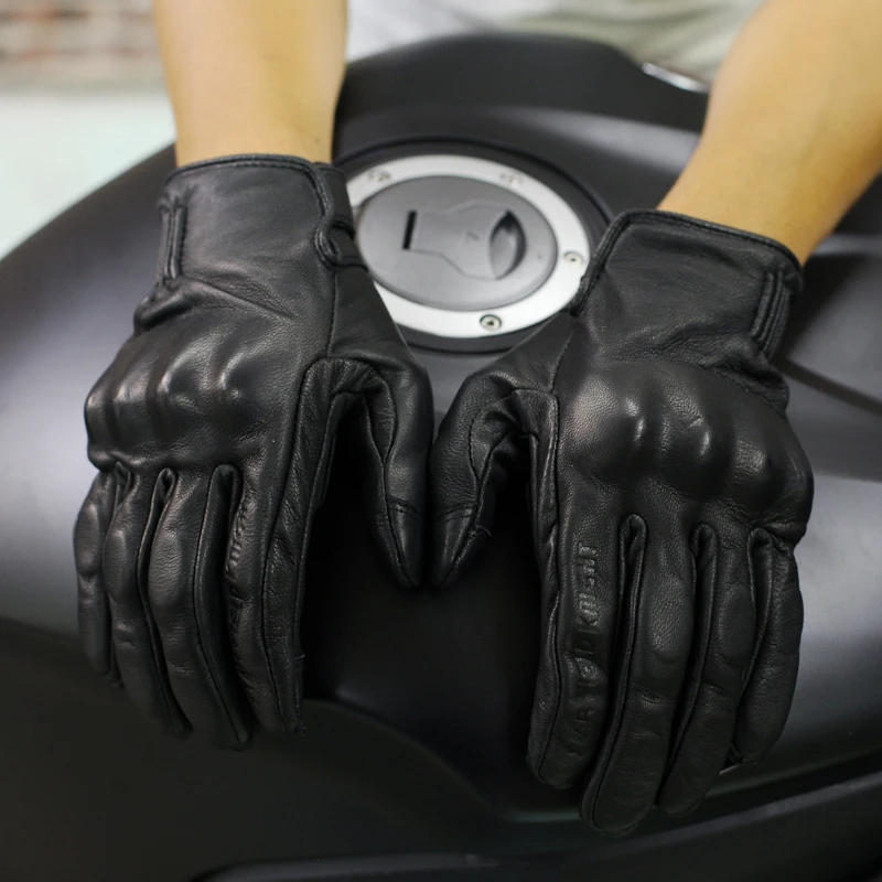 Мотоциклетные Перчатки из натуральной кожи для мужчин и женщин