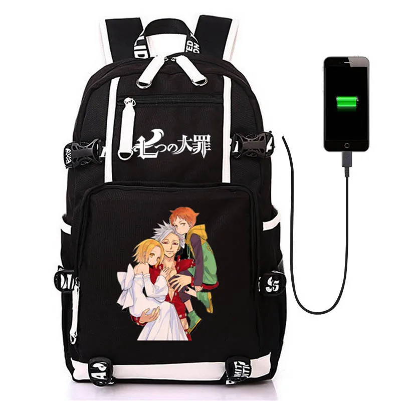 

The Seven Deadly Sins School Bag Backpack Cosplay Boys Girls Casual Leisure Travel Bag Students Book Bag for Men Women