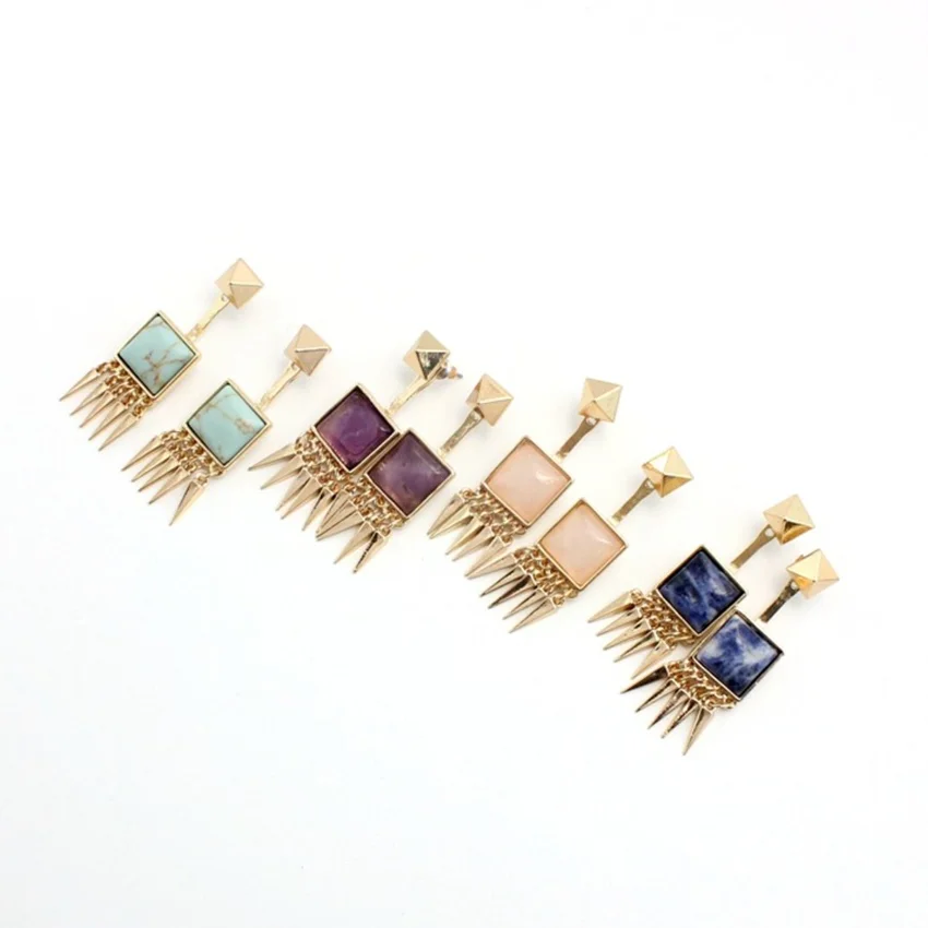 FYJS уникальный светильник желтое золото цвет квадратный кабошон камень аметист