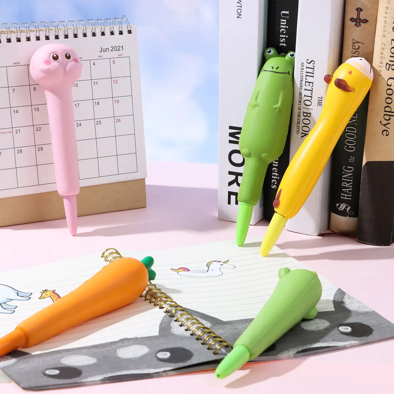 

1pcs Funnyompression Gel Pen Kawaii Avocado Cartoon Soft Pen 0.5mm Black Ink Novelty Student Writing Stationery