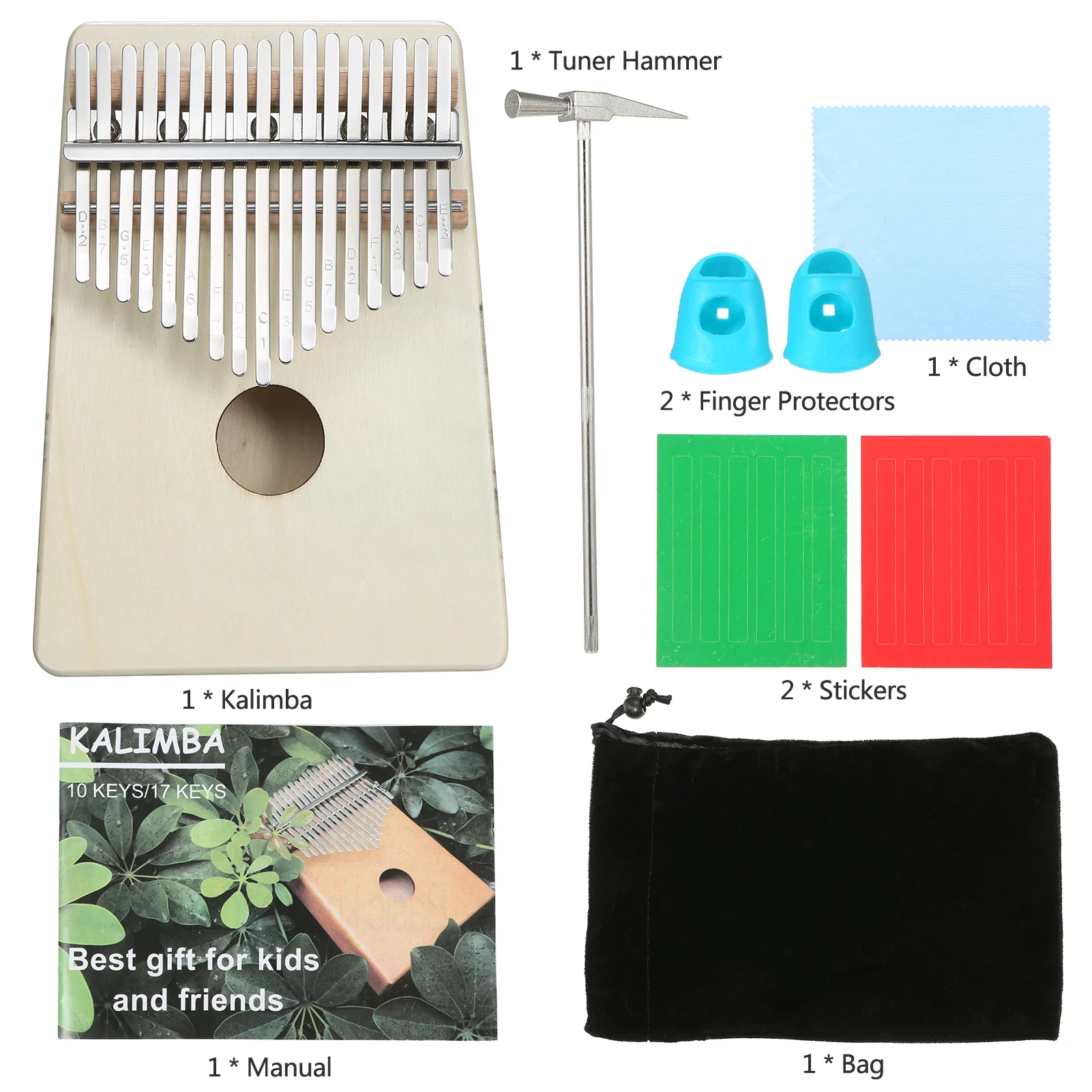 

Kalimba 17 Keys Thumb Piano Music High Quality Wood Musical Instruments With Learning Book Music Box