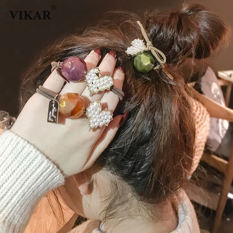 

Резинка для волос женская, с жемчугом