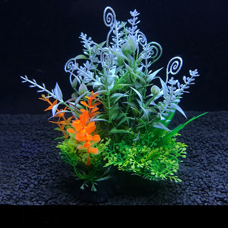 

Saim New 14cm Artificial Aquarium Decor Plants Water Weeds Ornament Aquatic Plant Fish Tank Grass Decoration Accessories 2pcs