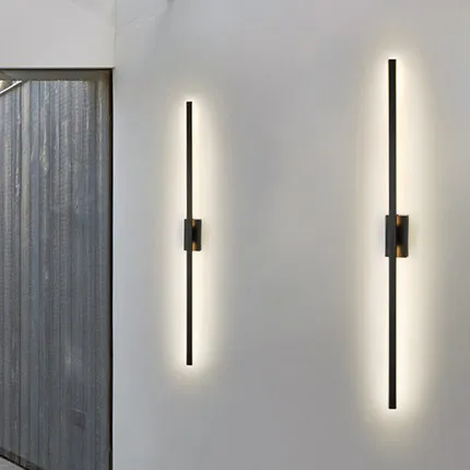 Минималистичная линейная настенная лампа в скандинавском стиле для спальни