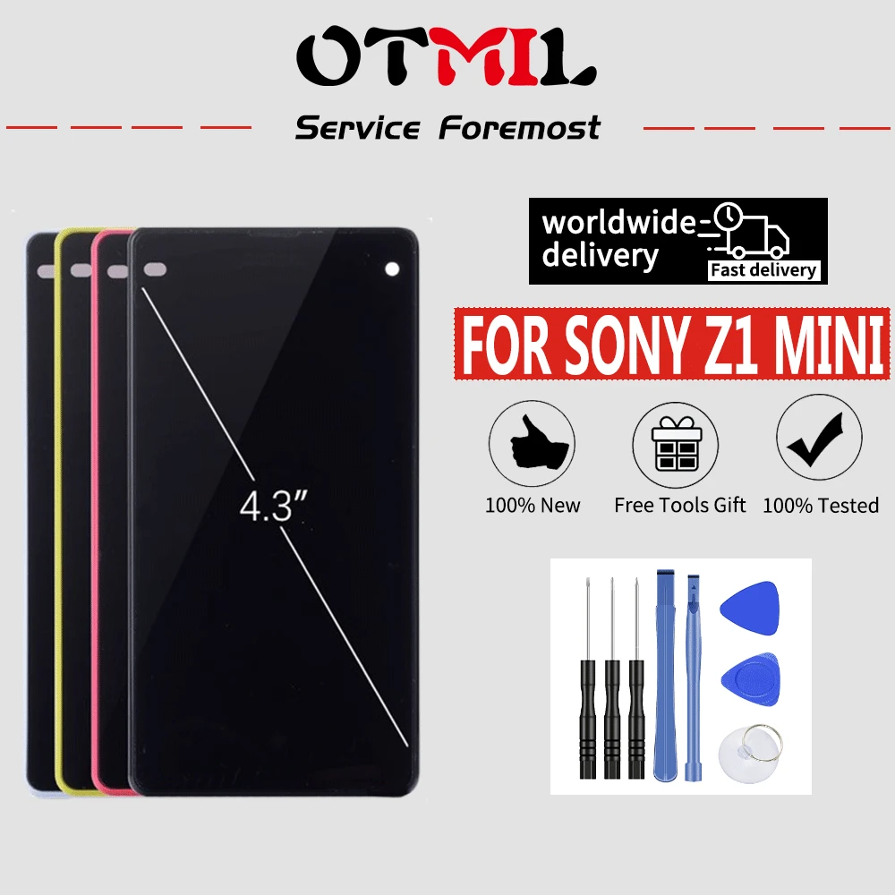 OTMIL 4 3 &quotдисплей для SONY Xperia Z1 Компактный ЖК дисплей сенсорный экран Рамка