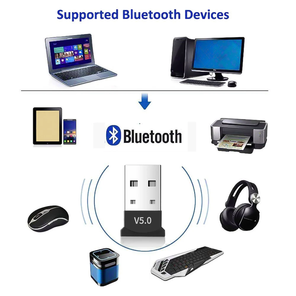 USB адаптер Kebidumei Bluetooth 5 0 беспроводной музыкальный ресивер мини usb передатчик для