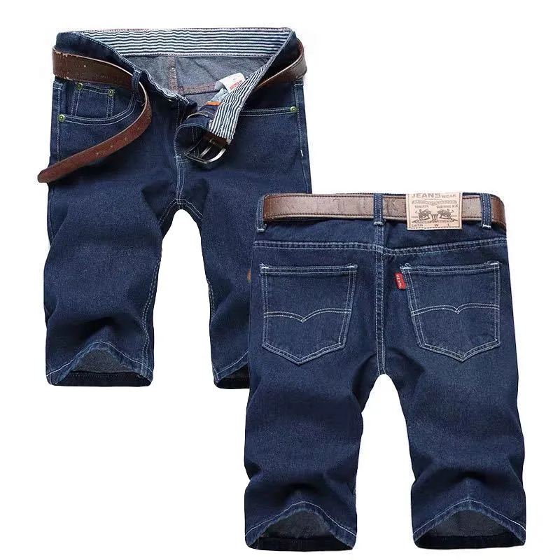 

In the summer of 2021, the new men's denim shorts are classic gray-blue thin fashion slim business casual denim shorts men's bra