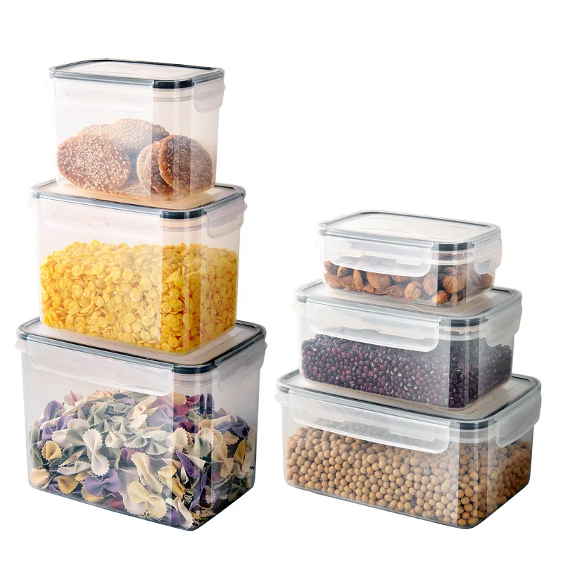 

3set Stackable Kitchen Sealed Jar Plastic Food Storage Box Multigrain Tank Bottle Dried Fruit Tea Jar Storage Containers