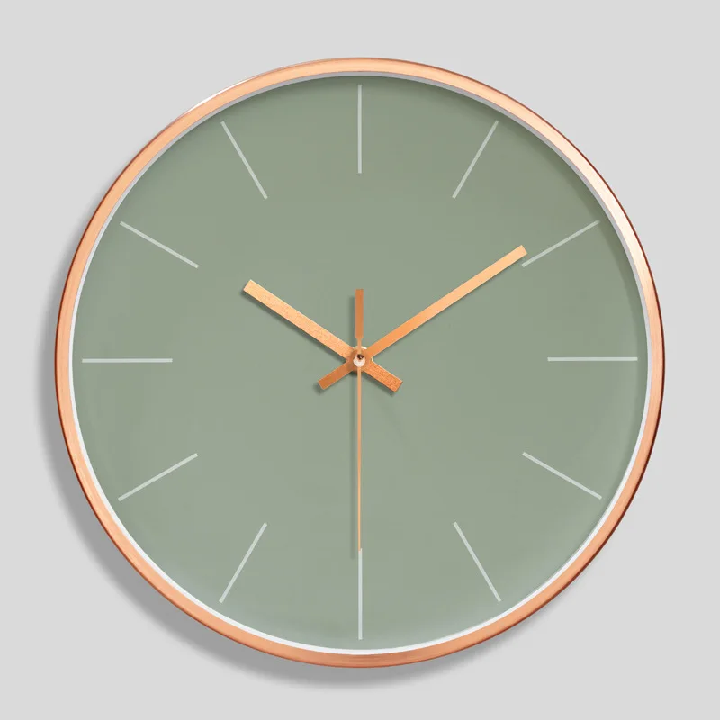 

12 Inch Rose Gold Wall Clock Modern Minimalist Round Watch Plastic Wall Clock Mute Quartz Clock Home Decor Wall Clock 2020 New