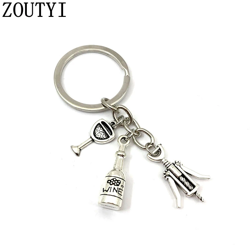 1 шт. брелок с подвеской в виде красного вина открывалкой для бутылки