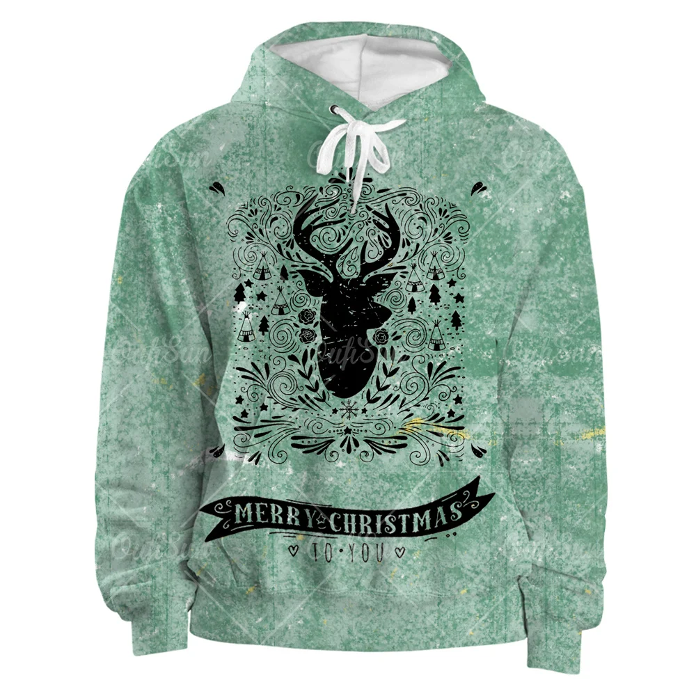 

Fashion British Style 3D Printed Christmas Elk Male/Female Hoodies, Santa Claus Man Women Kid Personality Wild Oversize Sweater