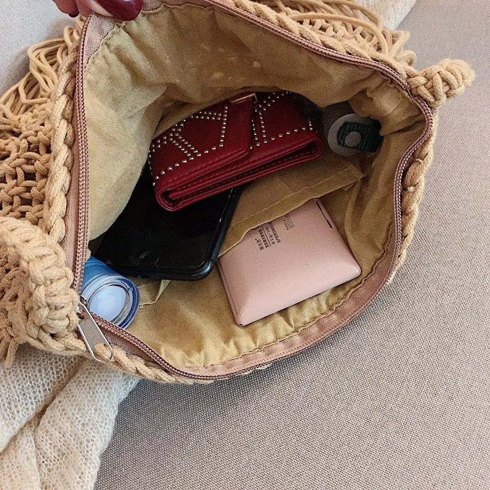 Летняя новая соломенная сумка с кисточками хлопковая плетеная мессенджер