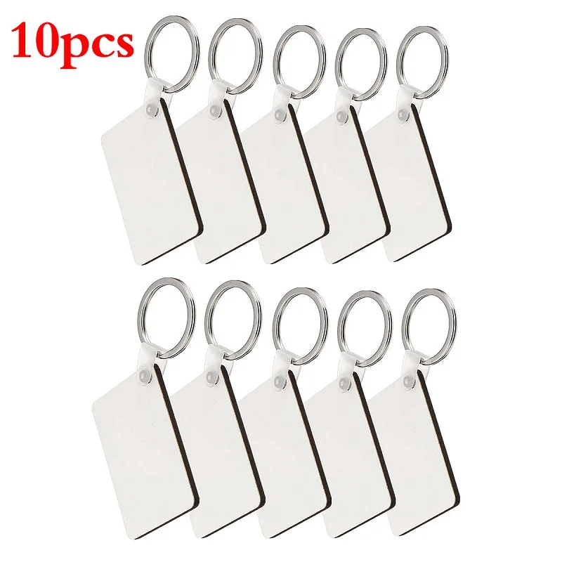 10 шт. DIY односторонний деревянный брелок Пустой МДФ Доска сублимации тепловой