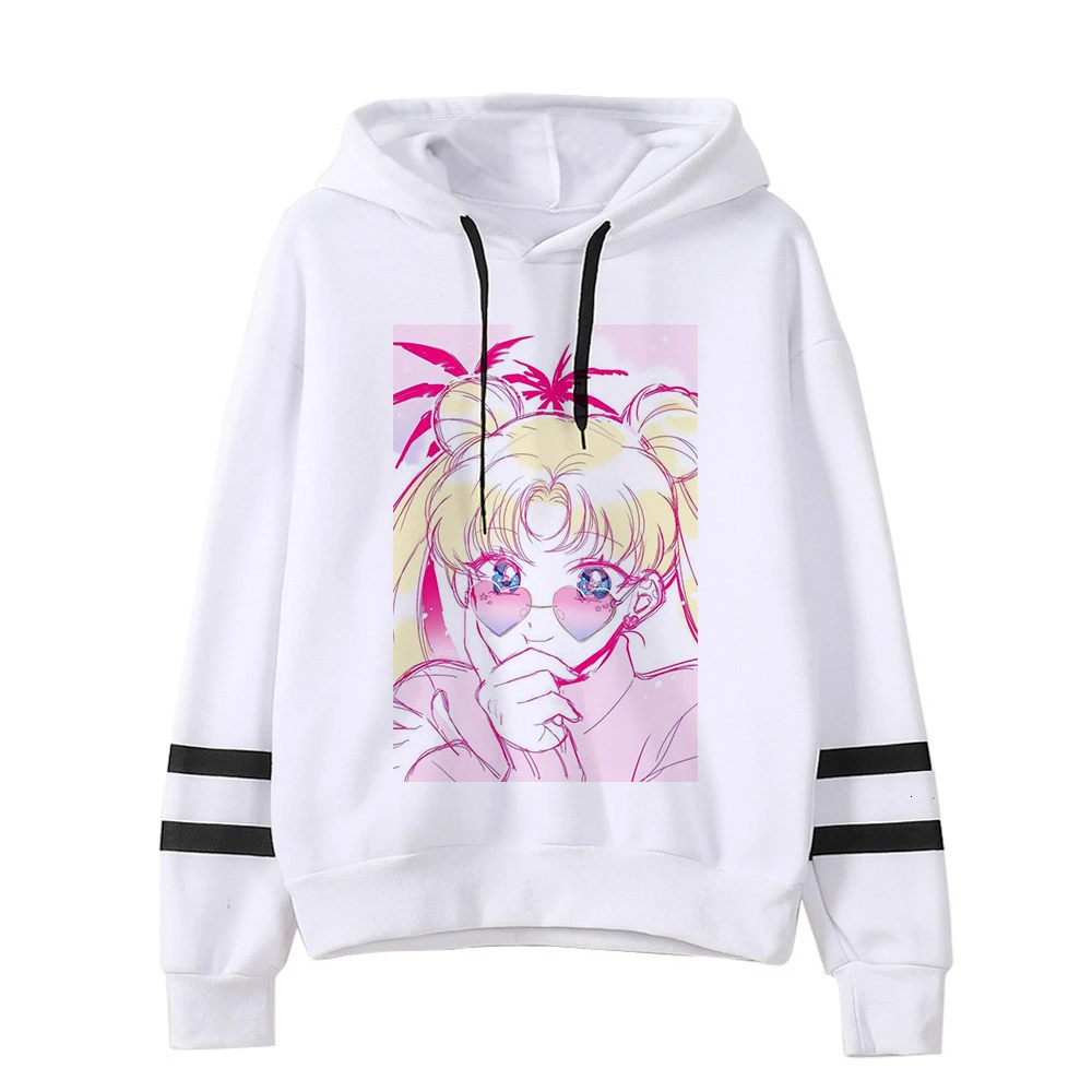 Сейлор Мун Женская толстовка kawaii Забавный ulzzang Толстовка harajuku корейский стиль графический женская одежда толстовки Модные гранж - Цвет: 413