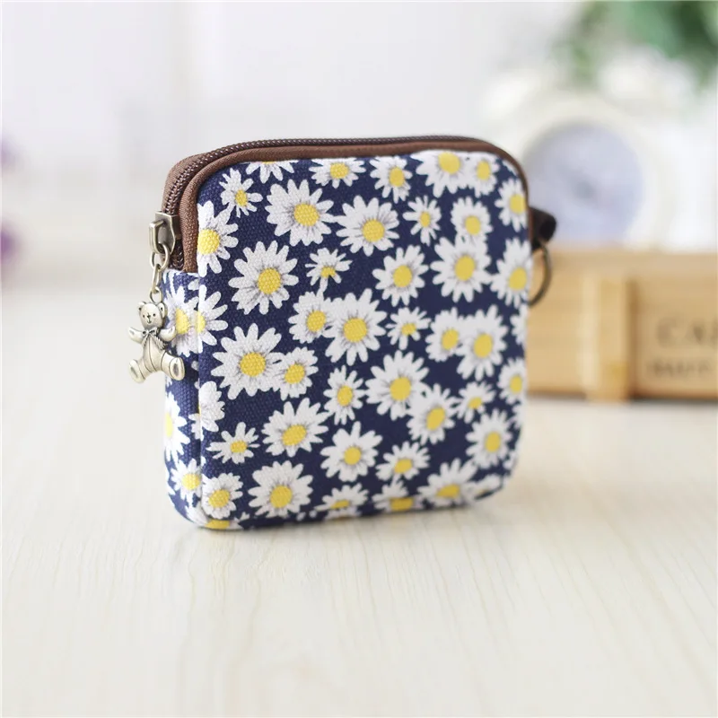 Холщовые женские кошельки для мелочи с мультяшным принтом сумки гигиенических