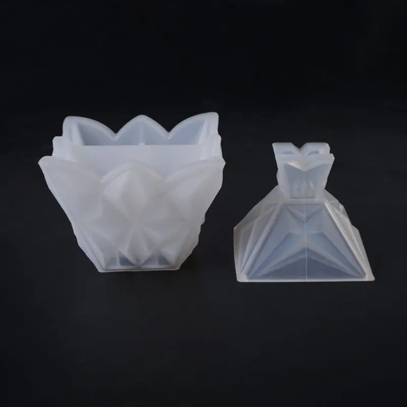 

Crystal Epoxy Mould DIY Manual Storage Box High Mirror Silicone Mold 203B