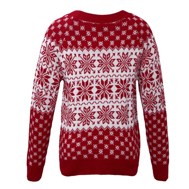 

Women'S Fashion Christmas Snowflake Printed Long Sleeve Knit Sweater