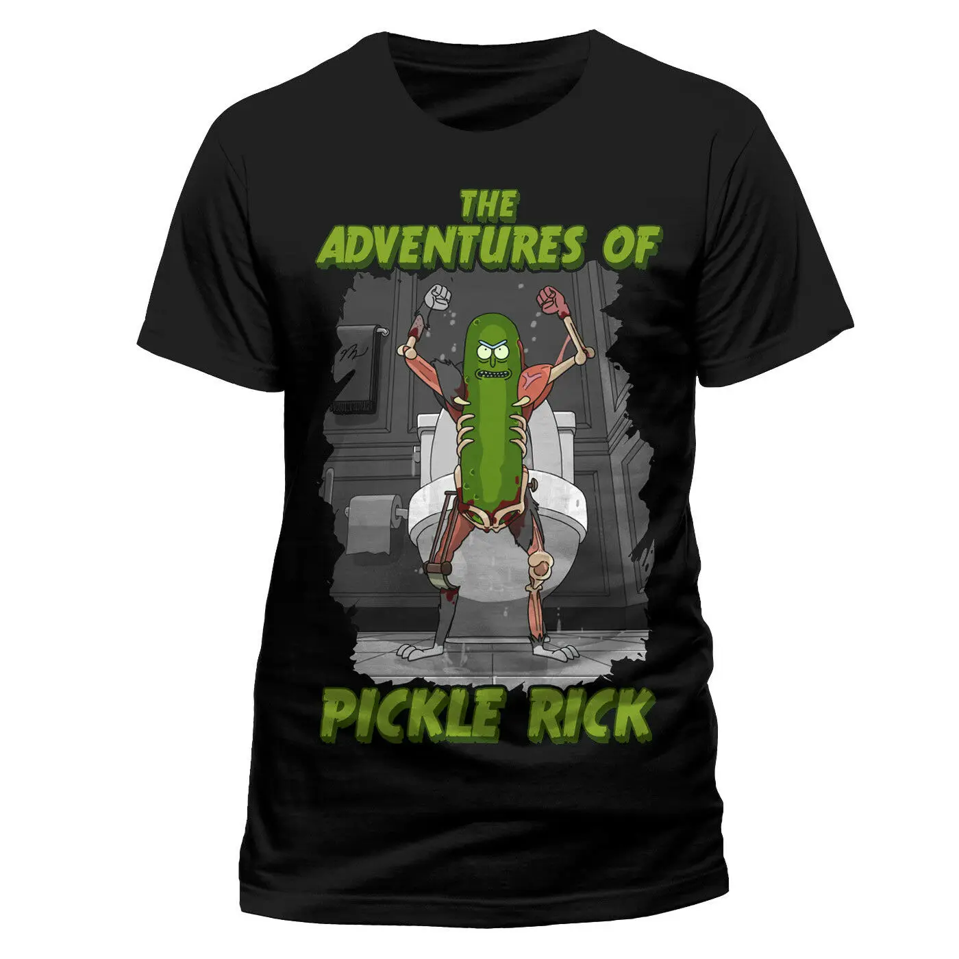 Официальная футболка RICK AND MORTY THE ADVENTURES OF PICKLE BLACK (новая)|Мужские футболки| |
