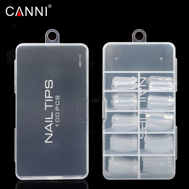 CANNI 100 шт./кор. продлить удаляется вымачиванием светодиодный конструирующий Гель-лак для ногтей, акриловый лак для ногтей с украшением в виде кристаллов поли гель быстро построить 10 Размер быстро поддельные накладные ногти