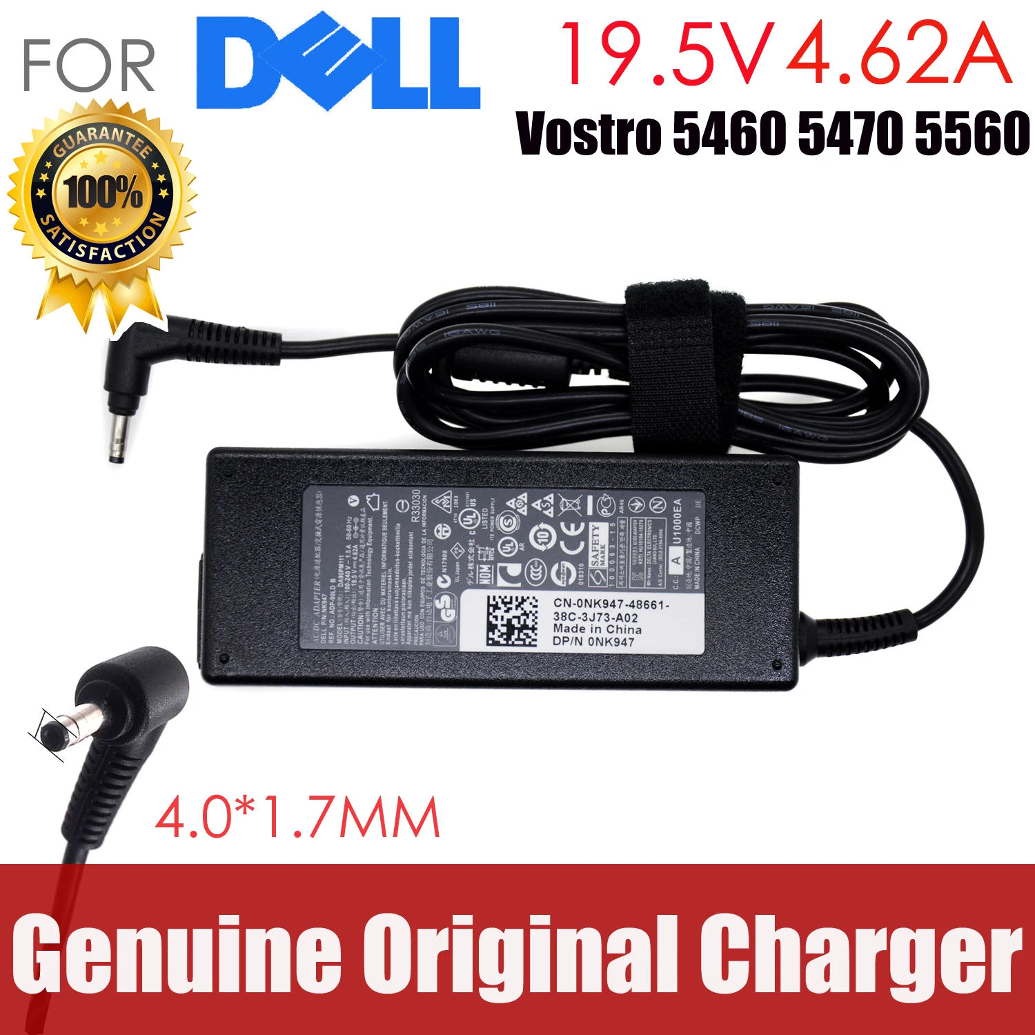 

original 19.5V 4.62A 90W 4.0*1.7 Laptop AC Adapter FOR Dell Vostro 5460 V5460 V5470 5470D V5560 charger