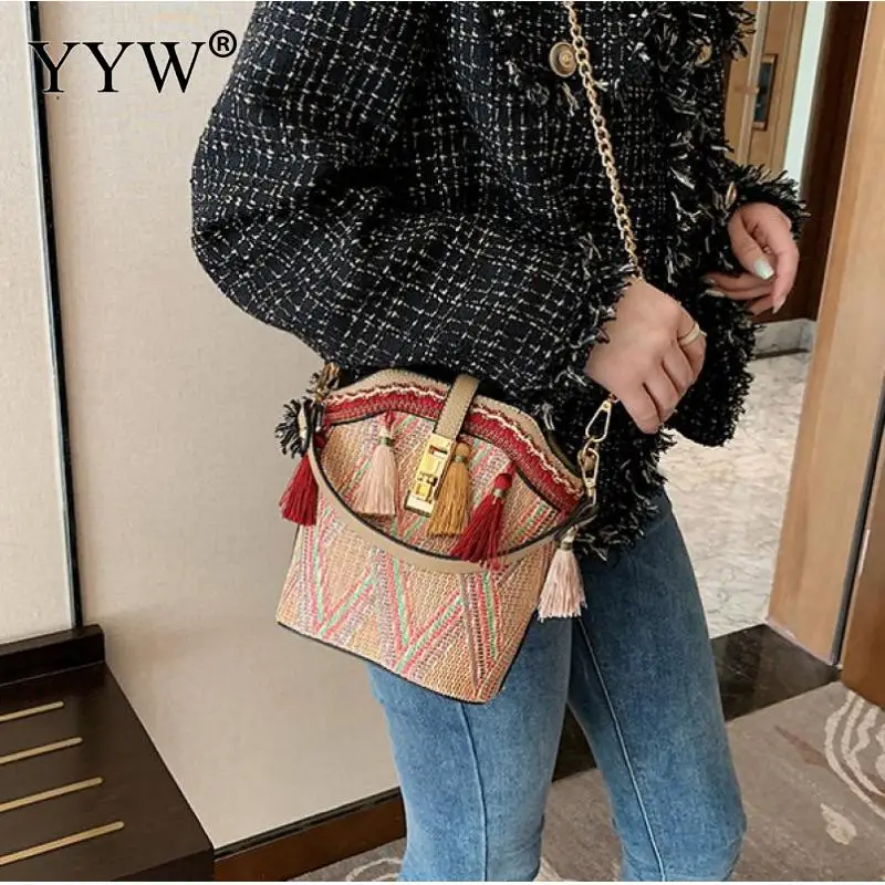 

2021 Newest Hot Women Ladies Summer Boho Style Vantage Tote Bag for Women Retro Bags Handbag Shoulder Purse Tassel Messenger