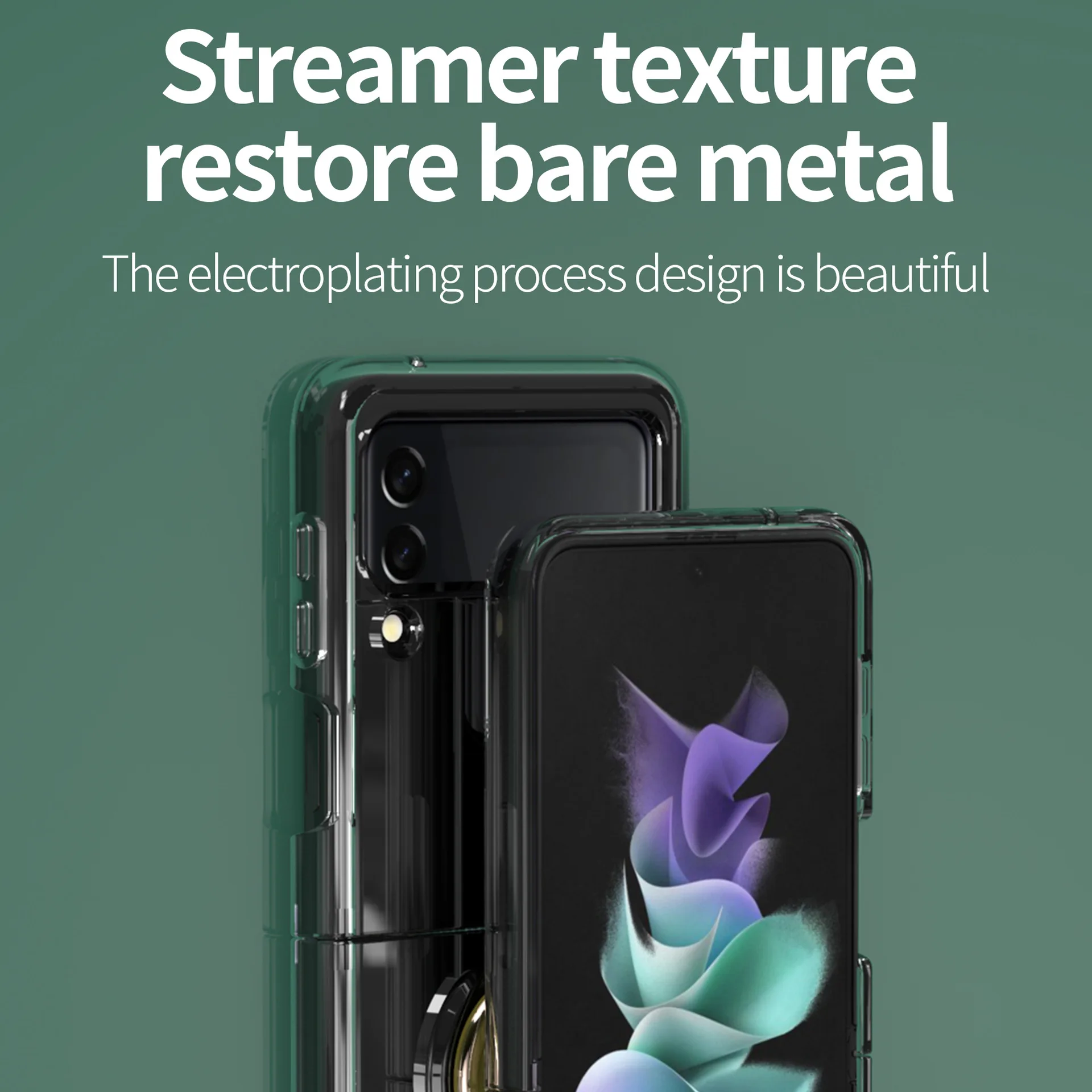 

Case for Samsung Galaxy Z Flip3 Phone Case Galaxy Zflip3 Fastened Ring Magnetic Car Transparent Protective Cover