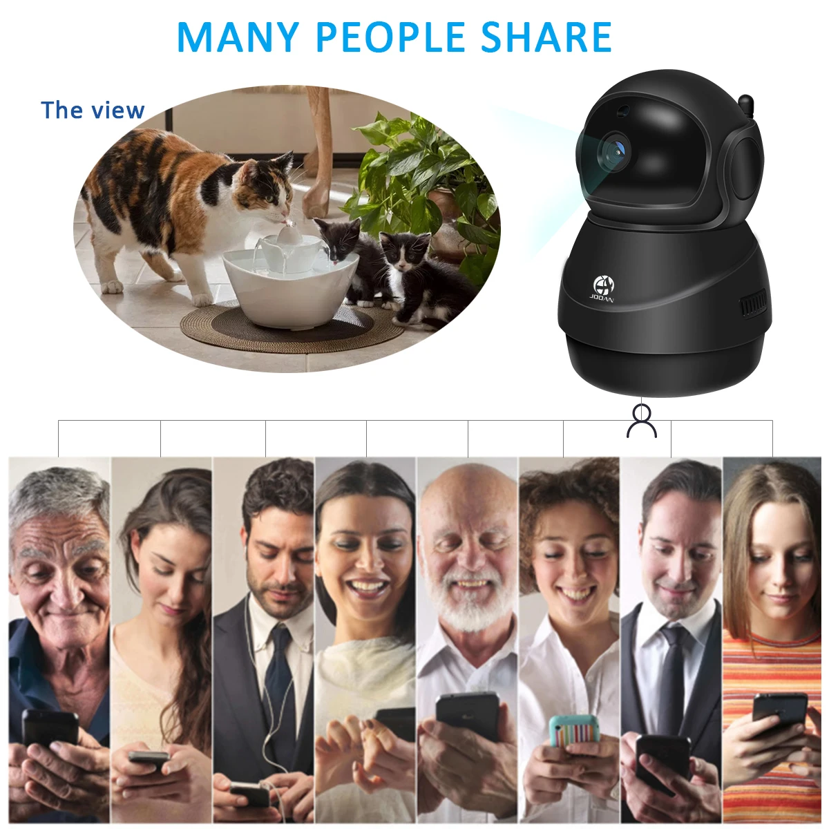 JOOAN, беспроводная ip-камера 2MP, Wifi, домашняя сеть, видеонаблюдение, мини-камера для домашних животных, Домашний Детский монитор, 1080P
