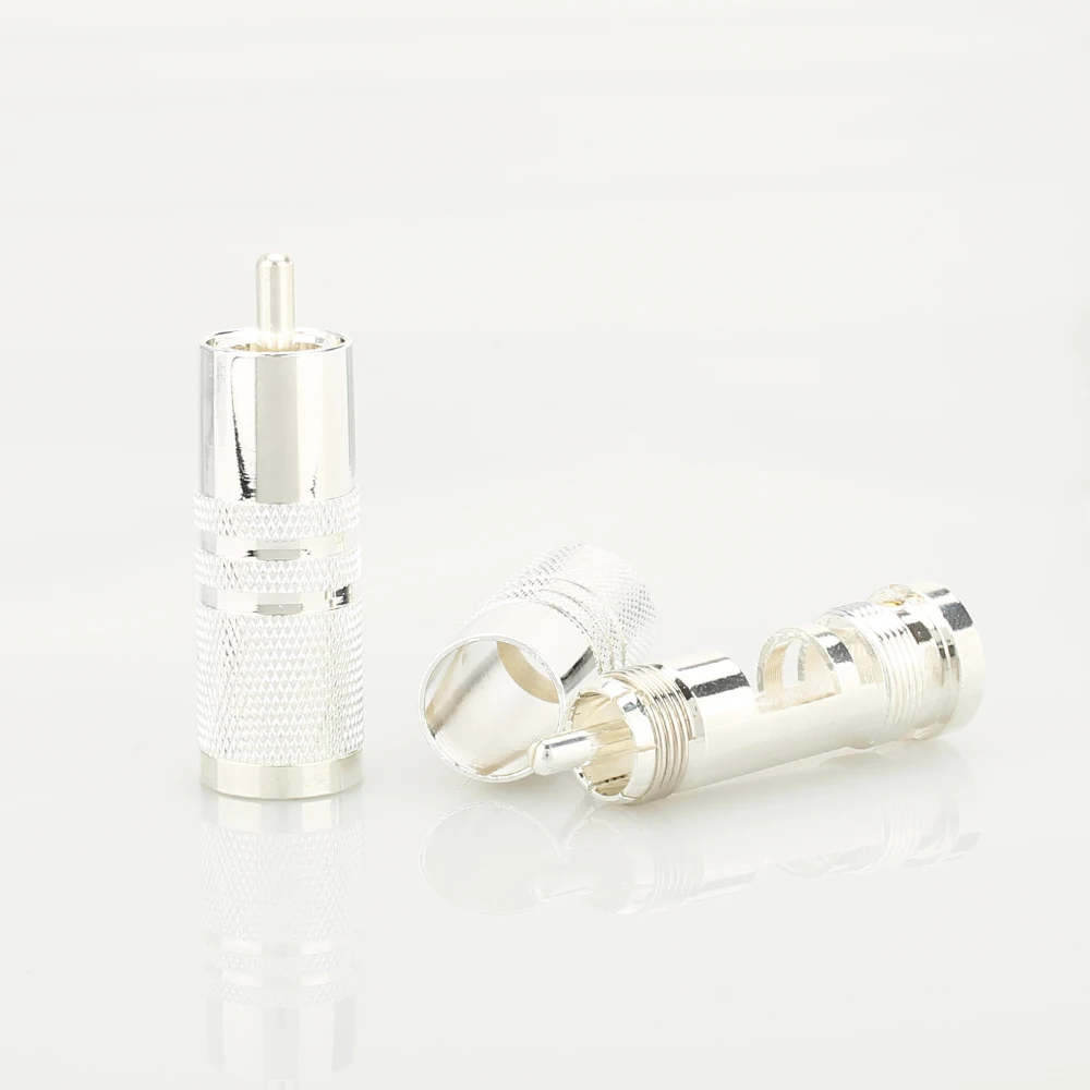 4 шт. посеребренные аудиоразъёмы RCA типа сделай сам|Коннекторы и разъёмы| |