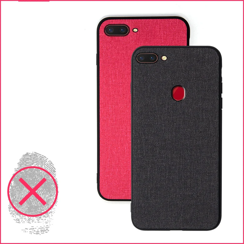 for OPPO F7 Reno 10X Zoom A9 K1 A7 A5S F11 R17 Pro R15 F9 A7X Realme 1 2 3 Case Fabric Plain Back Cover Shockproof Funda Casing |