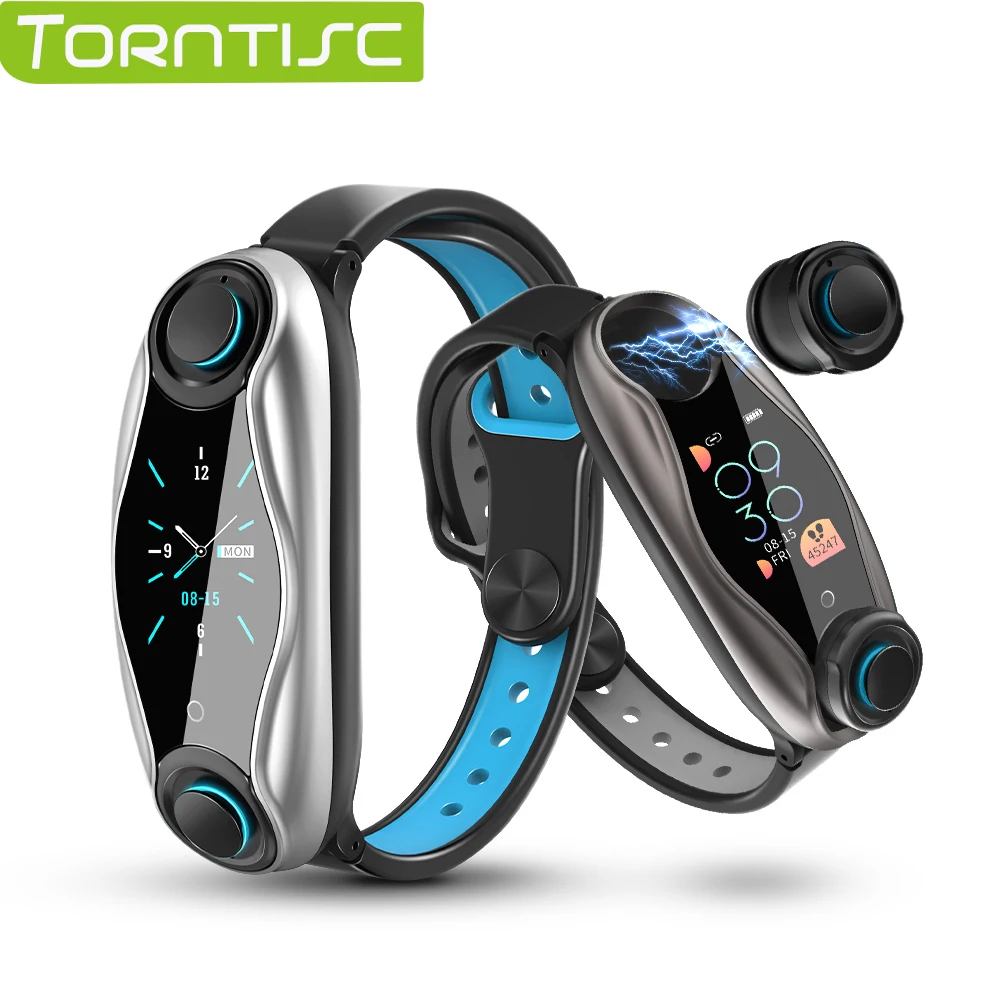 Torntisc новейший AI Смарт-часы с Bluetooth наушником монитор сердечного ритма умный Браслет долгое время ожидания спортивные часы для мужчин