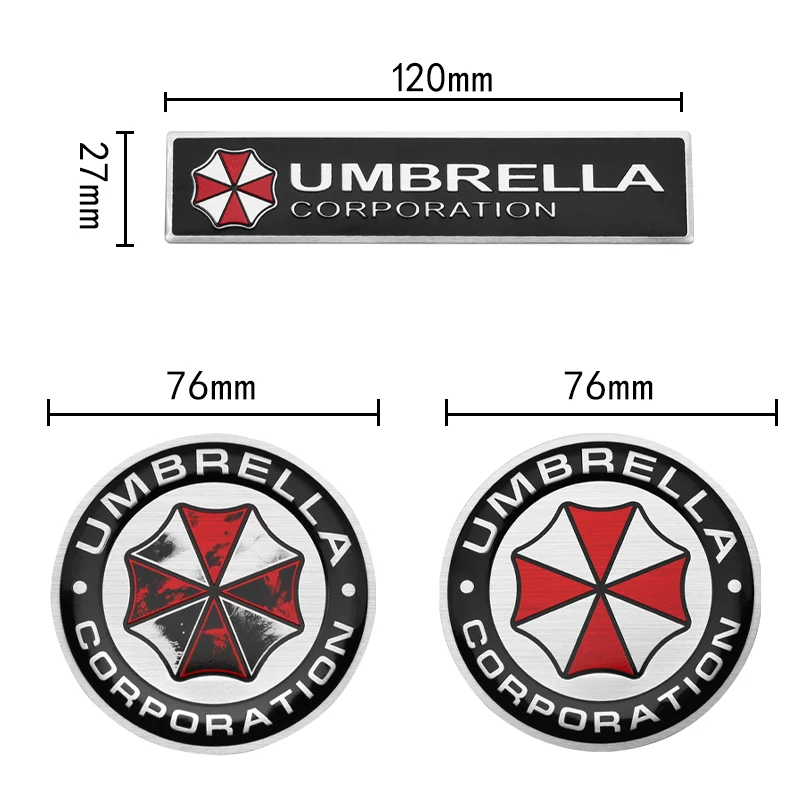 Алюминиевая 3d наклейка Umbrella corporation для автомобилей аксессуары Toyota Honda Skoda Peugeot BMW