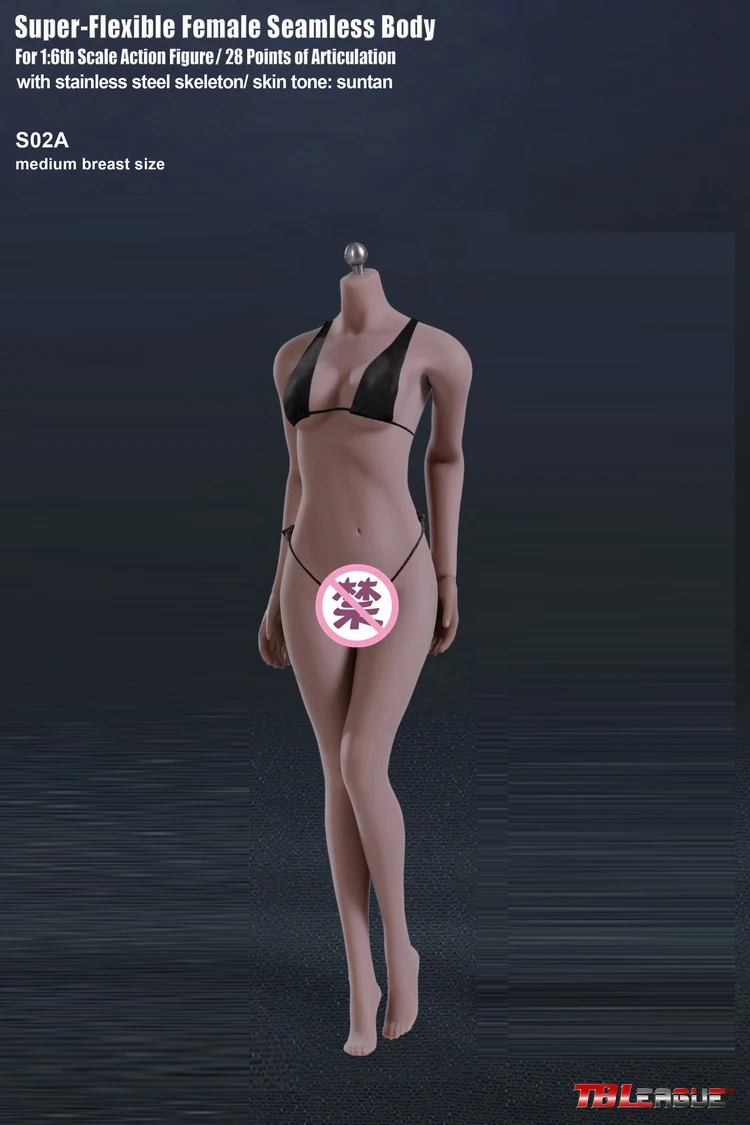 

TBLeague Phicen PLMB2014-S02A 1/6 Scale Europe Girl Female Women Suntan Medium Bust Seamless Flexible Body 12" Action Figures