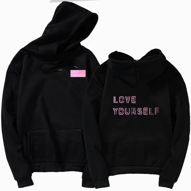 Корея harajuku Толстовка love yourself толстовки HENJOY Love Yourself k pop женские толстовки! Воротником под горло! Кофты Bangtan boys