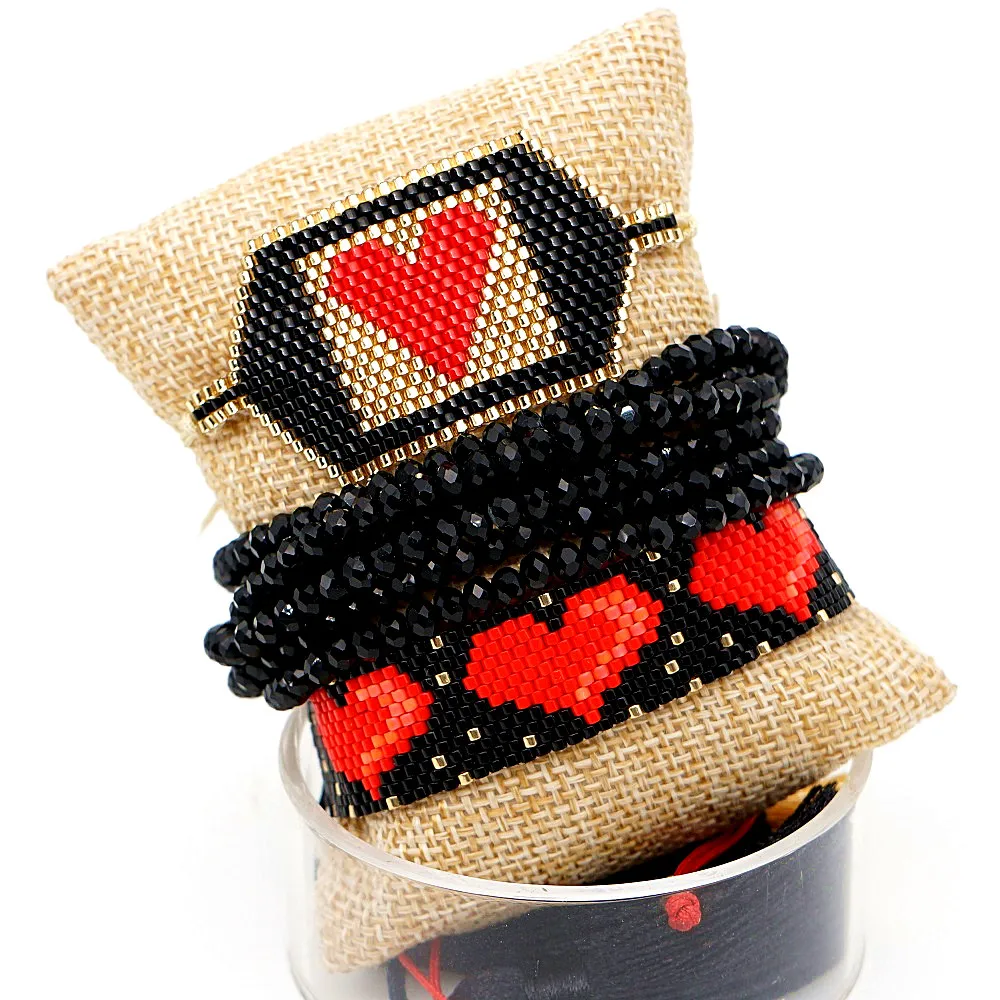 Rttooas MIYUKI браслет для женщин Pulseras Mujer Moda 2020 богемский красный с кисточкой сердцем