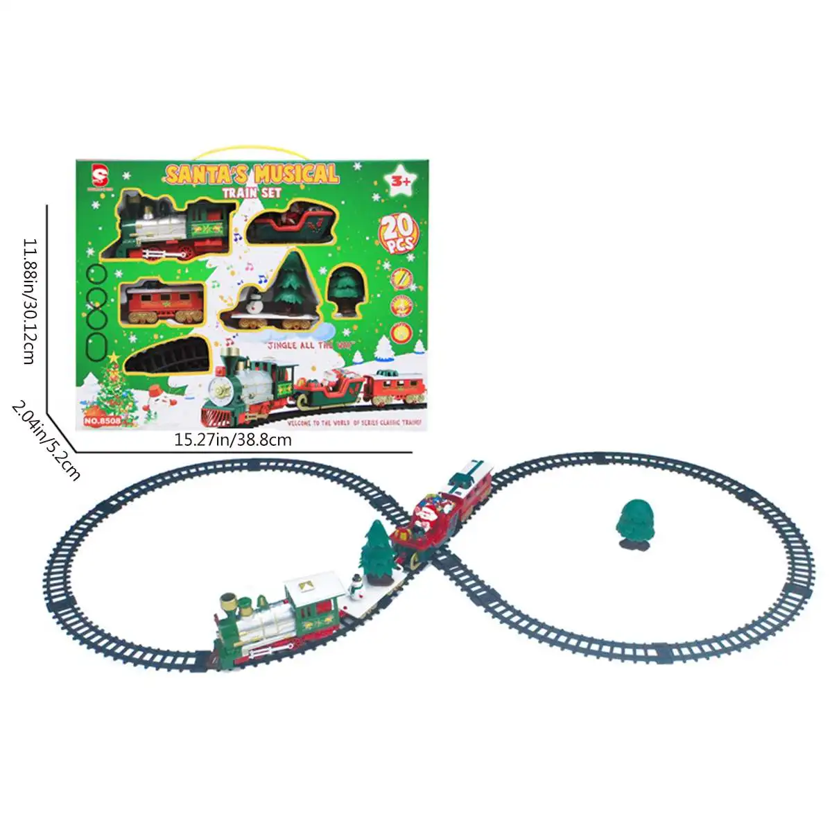 

Child Electric Toy Railway Train Set Christmas Electric Rail Car Train Toy Racing Road Transportation Building Toys+Light Music