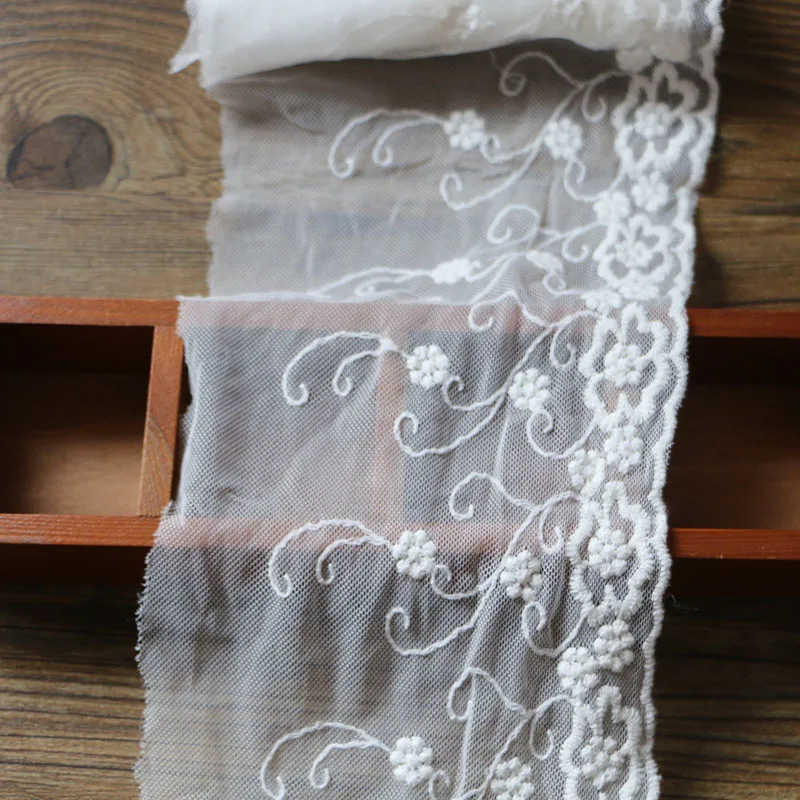 14 5 см 1 ярд/Лот белая сетка кружевная ткань с вышивкой лента свадебные аксессуары